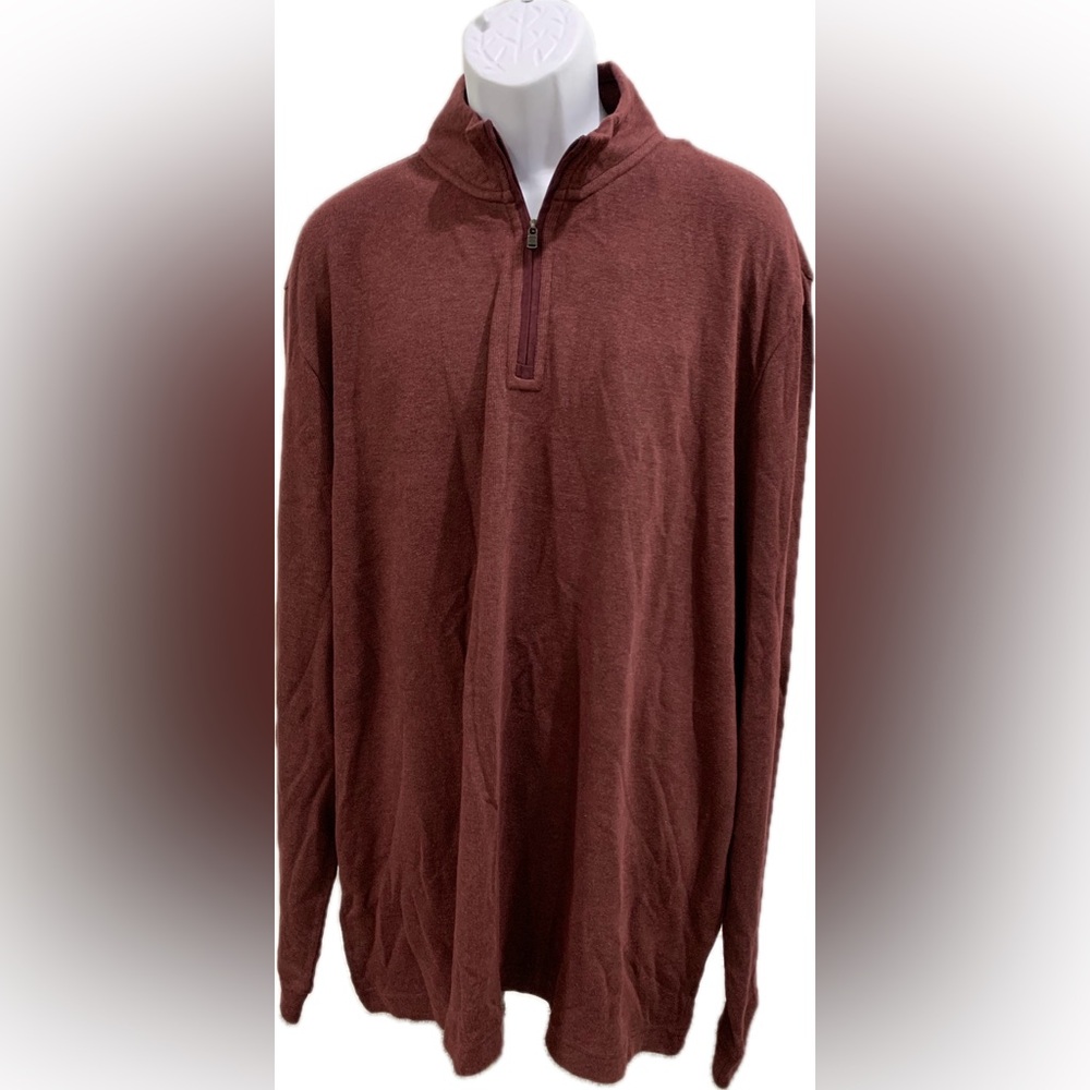 NWT‎ Joseph Abboud Mens Burgundy Wine 1/4 Zip Long Sleeve Pullover Sweater 3XLT
